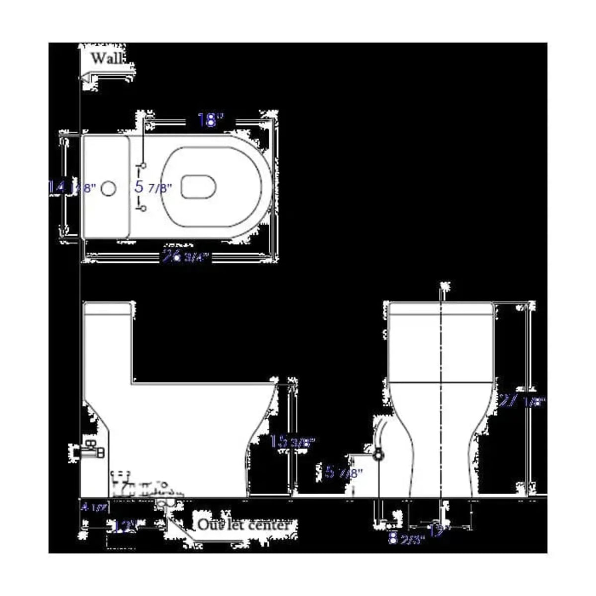 GREE EAGO Dual Flush One Piece Eco-Friendly High Efficiency Low Flush Ceramic Toilet - TB353