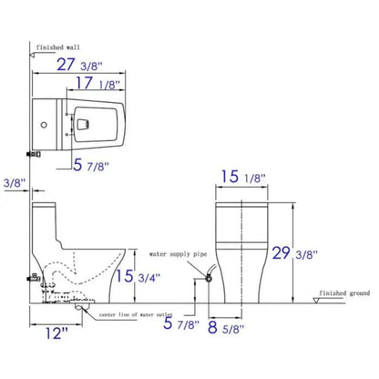GREE EAGO Dual Flush One Piece Eco-Friendly High Efficiency Low Flush Ceramic Toilet - TB356