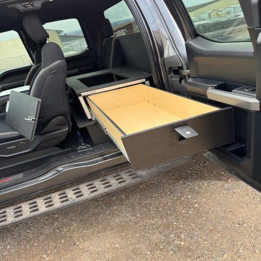 GOOSE GEAR Ford - F150 - 2015-Present - 13th-14th Gen - Super Cab - without the center mounted B&O Subwoofer - Explore Series - Single Drawer Module - With Fitted Top Plate - 4094-GGR-SH
