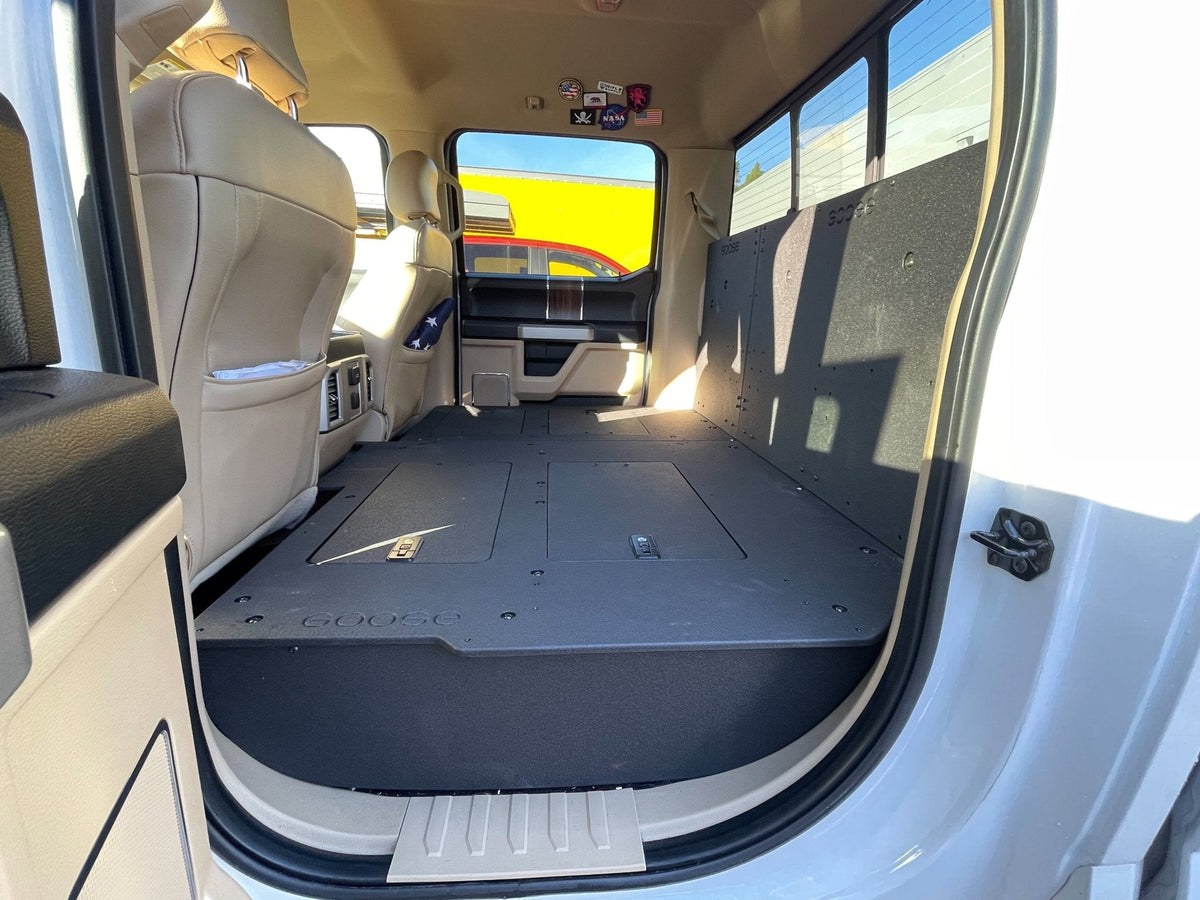 GOOSE GEAR Ford Super Duty F250-F550 2017-Present 4th & 5th Gen. Crew Cab - Second Row Seat Delete Plate System - 6097-GGR-SH