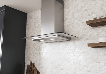ZEPHYR Verona, Wall, 90cm, SS+Glass, LED, ACT in Stainless Steel - ZVOM90BG
