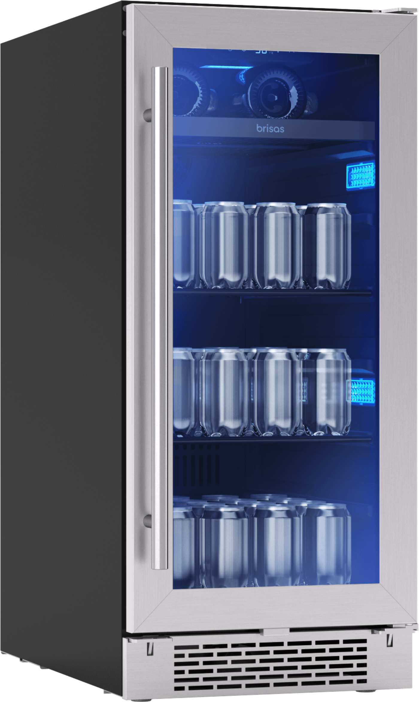 ZEPHYR Brisas Bev Cooler, 15in UC, SS+Gls, Rvs, 1Z in Stainless Steel - BBV15C01AG