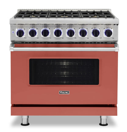 VIKING 36" Dual Fuel Range - VDR7362 Viking 7 Series Red - VDR73626BSCLP