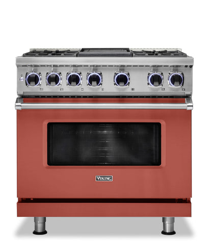 VIKING 36" Dual Fuel Range - VDR7362 Viking 7 Series Red - VDR73624GSCLP