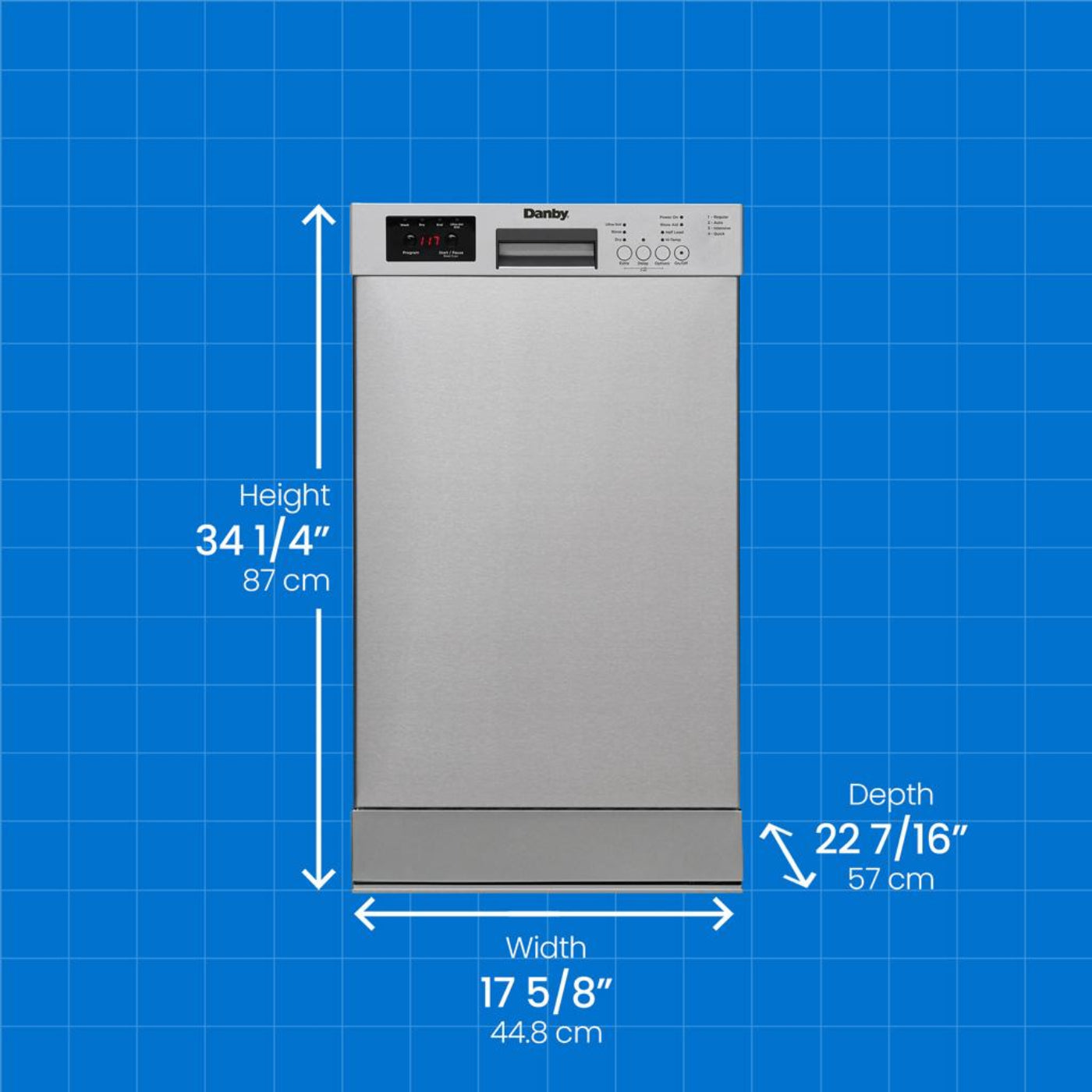 DANBY Danby 18" Wide Built-in Dishwasher in Stainless Steel - DDW18D1ESS
