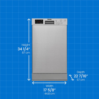 DANBY Danby 18" Wide Built-in Dishwasher in Stainless Steel - DDW18D1ESS