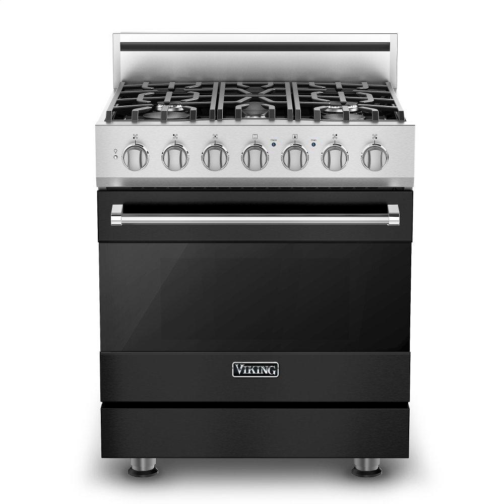 VIKING 30" Self-Cleaning Dual Fuel Range Viking 3 Series Black - RVDR33025BCSLP