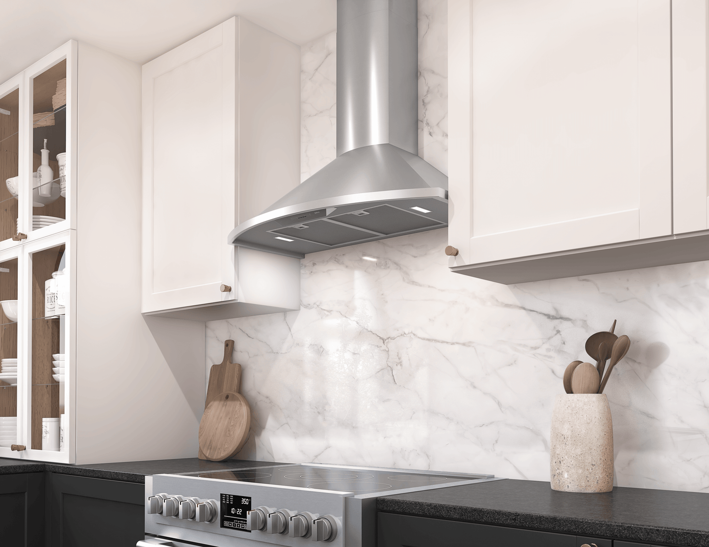 ZEPHYR Savona Wall, 90cm, SS, LED, 600 CFM w/ACT in Stainless Steel - ZSAM90FS