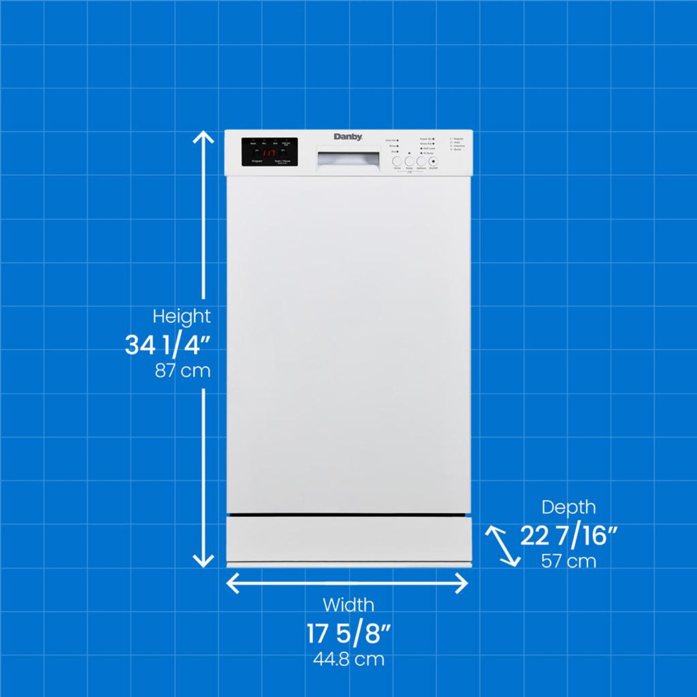 DANBY Danby 18" Wide Built-in Dishwasher in White - DDW18D1EW