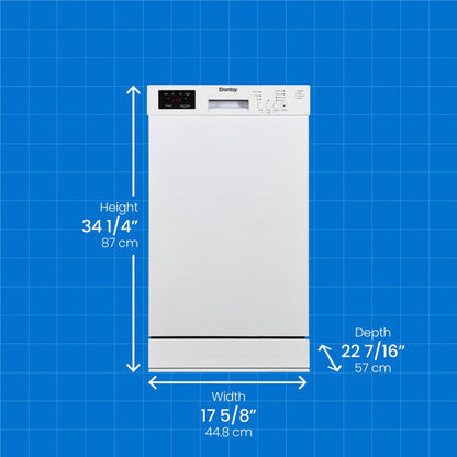 DANBY Danby 18" Wide Built-in Dishwasher in White - DDW18D1EW