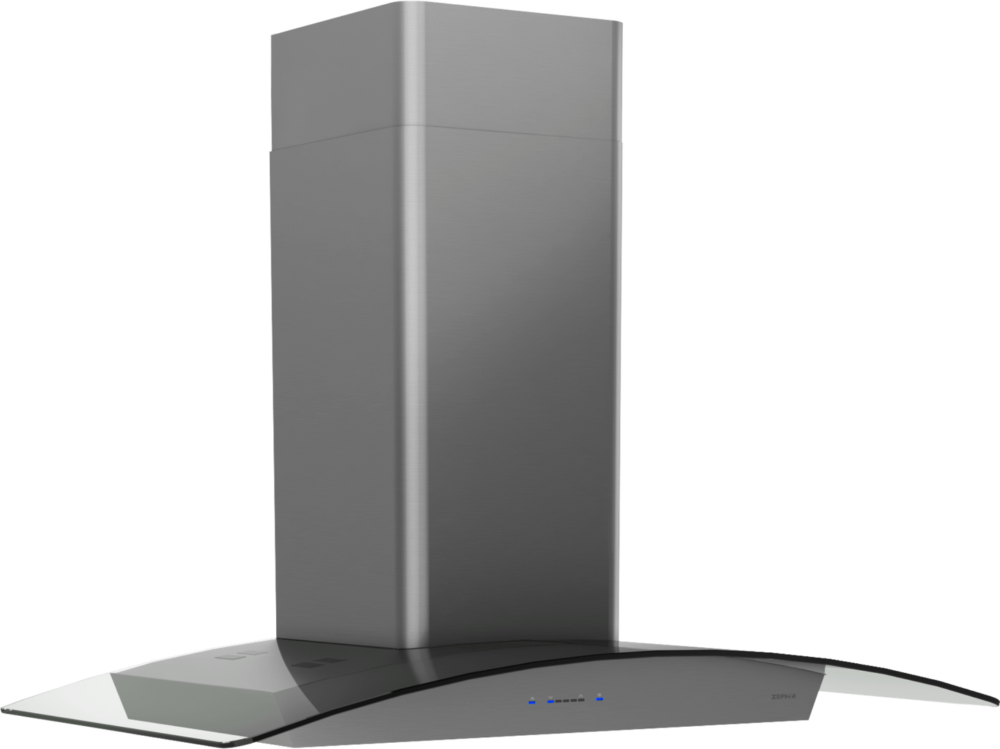 ZEPHYR Ravenna Wall, 90cm, Black SS+Gray Glass, LED Black in Stainless Steel - ZRVM90CBSGG