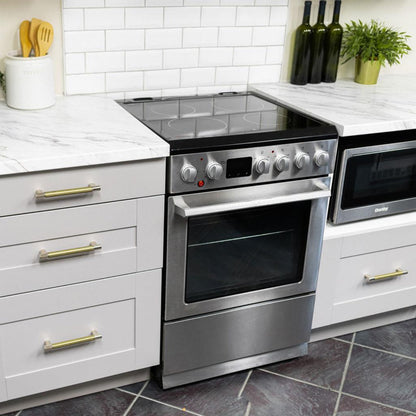 DANBY Danby 24-in TruAirFry Smooth top Slide-in Electric Range in Stainless Steel - DRCA240BSS