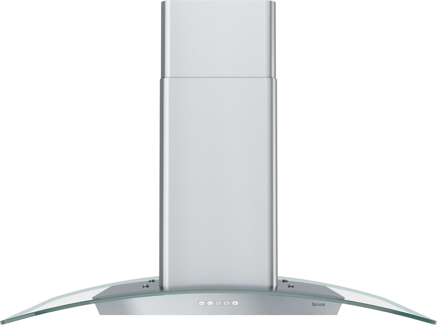 ZEPHYR Brisas Curved Glass Wall, 36" G, ACT, LED in Stainless Steel - BMIE36DG