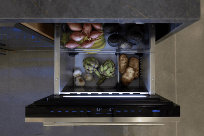 ZEPHYR Presrv Refrigerator Freezer Drawers, 24in, Panel Ready Custom Panel Ready - PRRFD24C2AP