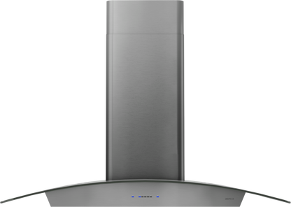 ZEPHYR Ravenna Wall, 90cm, Black SS+Gray Glass, LED Black in Stainless Steel - ZRVM90CBSGG