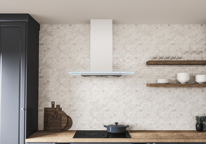 ZEPHYR Verona, Wall, 90cm, SS+Glass, LED, ACT in Stainless Steel - ZVOM90BG