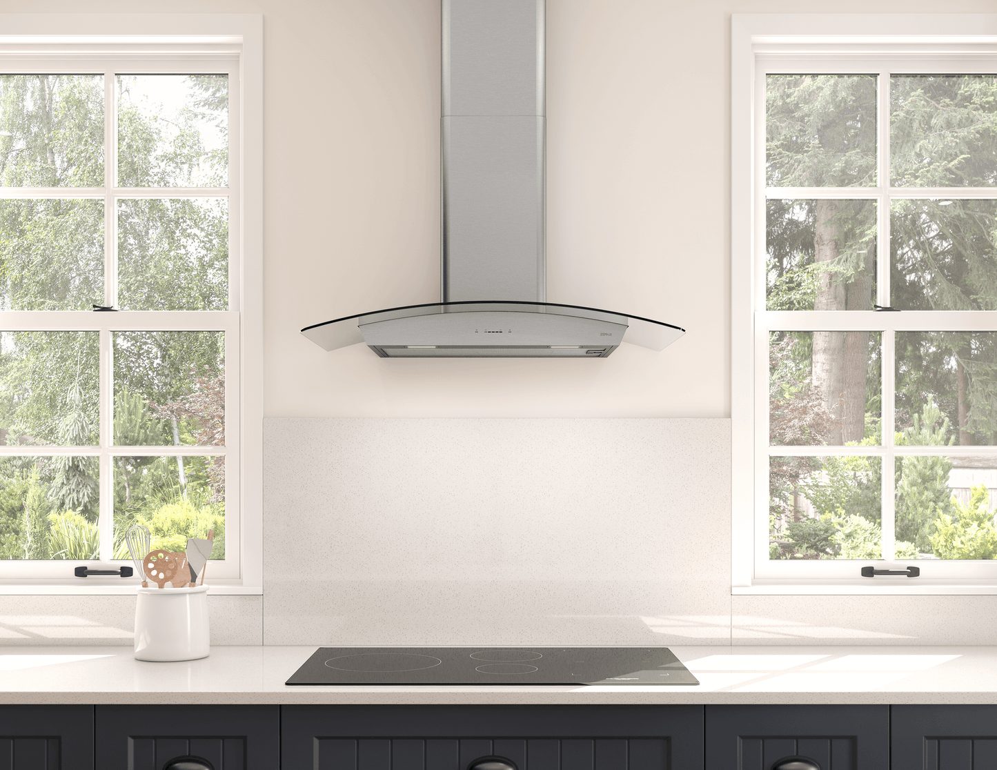 ZEPHYR Ravenna Wall, 90cm, SS+Clear Glass, LED in Stainless Steel - ZRVM90CGC