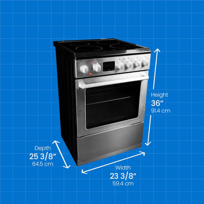 DANBY Danby 24-in TruAirFry Smooth top Slide-in Electric Range in Stainless Steel - DRCA240BSS