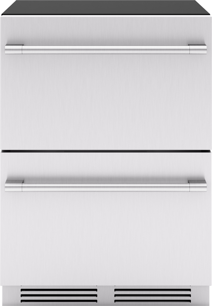 ZEPHYR Presrv Refrigerator Drawers, 24in Compact, SS, 2 Zone in Stainless Steel - PRRD24C2AS