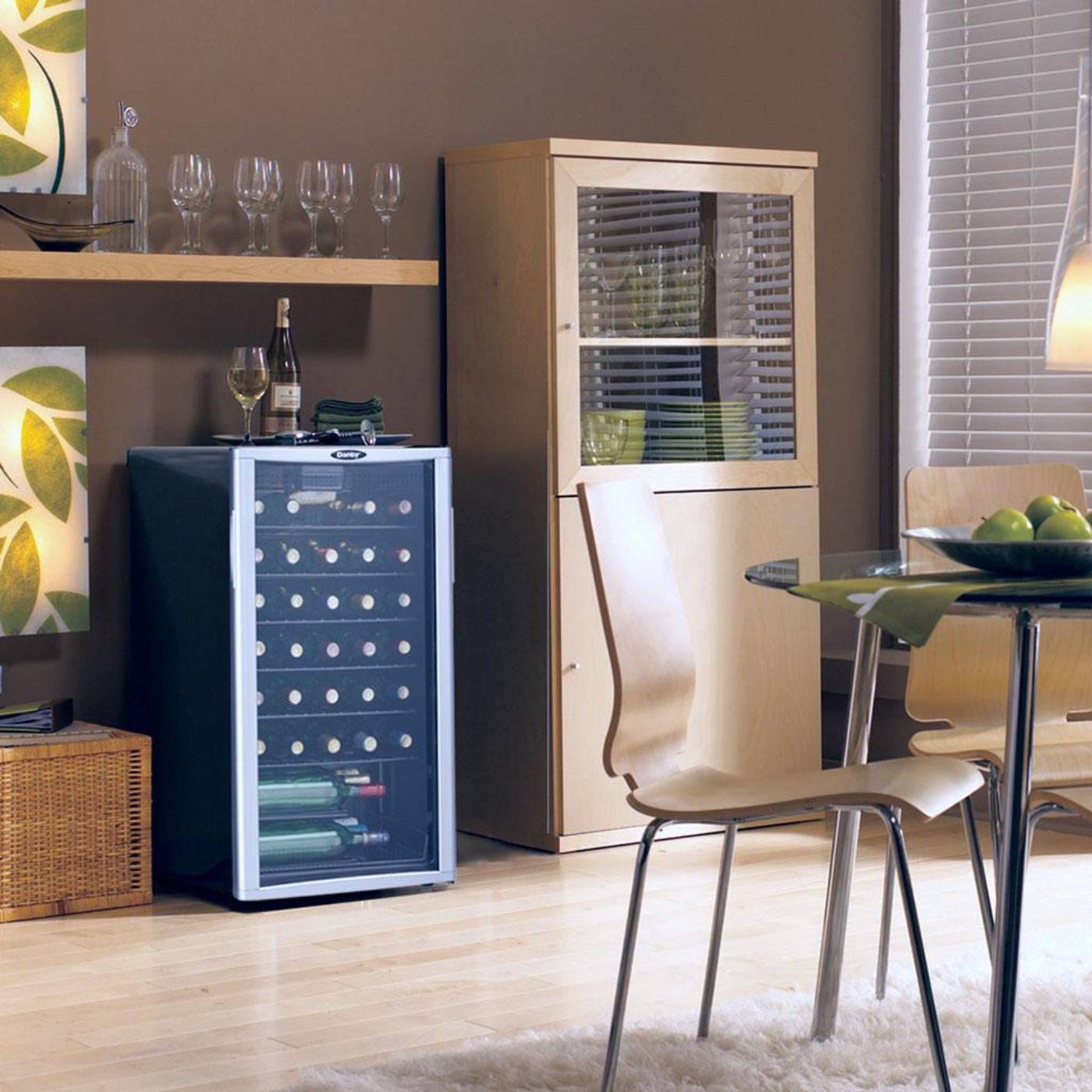 DANBY Danby 36 Bottle Free-Standing Wine Cooler in Platinum in Stainless Steel Look - DWC350BLP