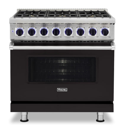 VIKING 36" Dual Fuel Range - VDR7362 Viking 7 Series Black - VDR73626BON
