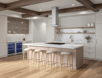 ZEPHYR Brisas Curved Glass Island, 30" G, ACT, LED in Stainless Steel - BMLE30CG