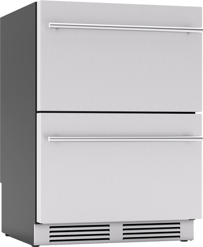 ZEPHYR Presrv Refrigerator Drawers, 24in Compact, SS, 1 Zone in Stainless Steel - PRRD24C1AS