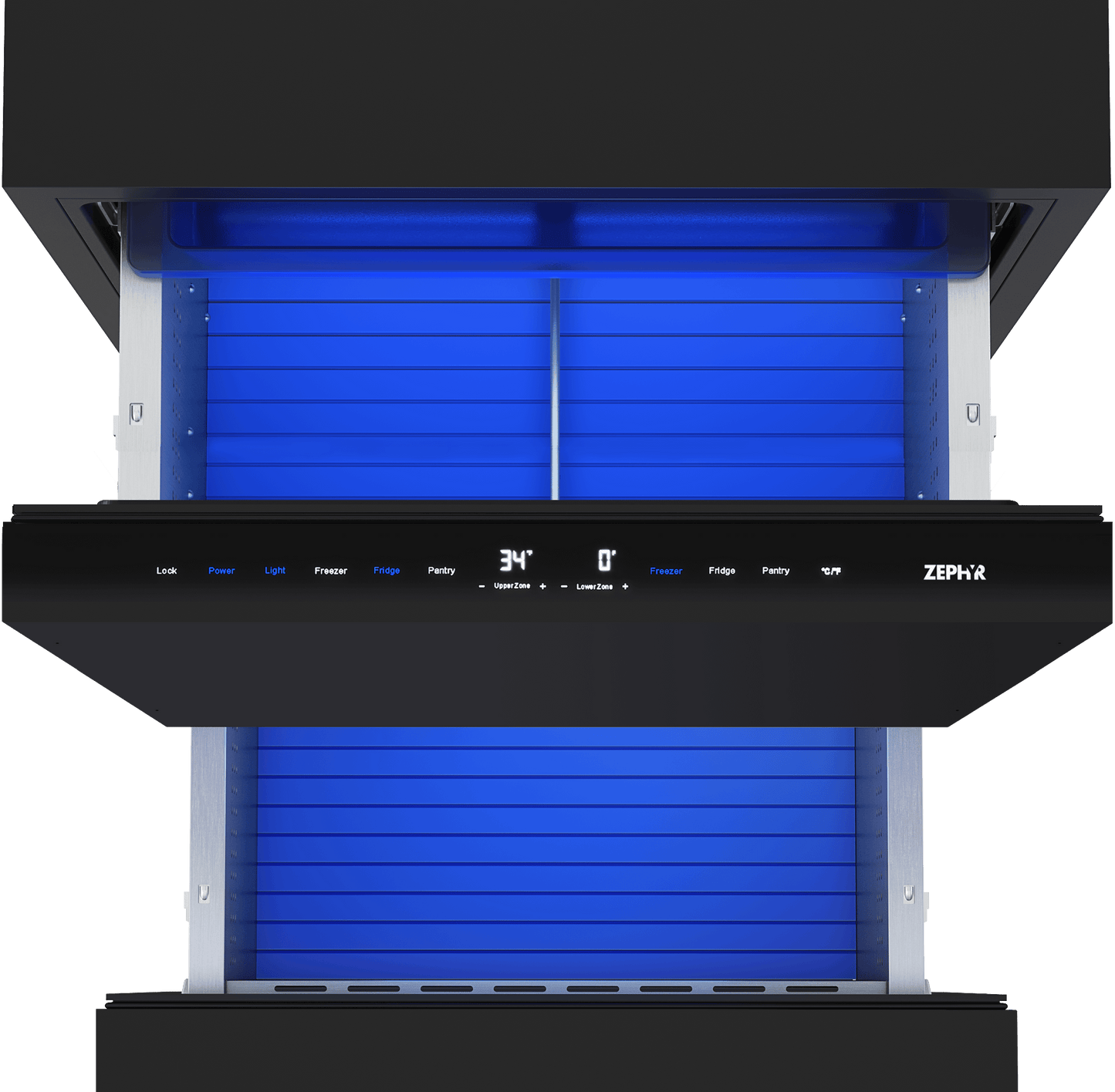 ZEPHYR Presrv Refrigerator Freezer Drawers, 24in, Panel Ready Custom Panel Ready - PRRFD24C2AP