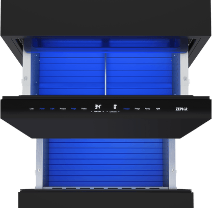 ZEPHYR Presrv Refrigerator Freezer Drawers, 24in, Panel Ready Custom Panel Ready - PRRFD24C2AP