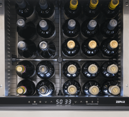 ZEPHYR Presrv Refrigerator Drawers, 24in Compact, Outdoor, SS, 2 Zone in Stainless Steel - PRRD24C2ASOD