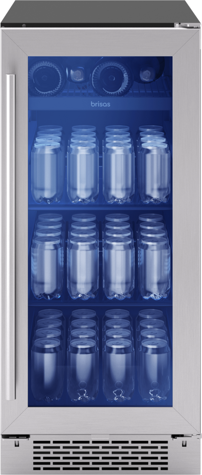 ZEPHYR Brisas Bev Cooler, 15in UC, SS+Gls, Rvs, 1Z in Stainless Steel - BBV15C01AG