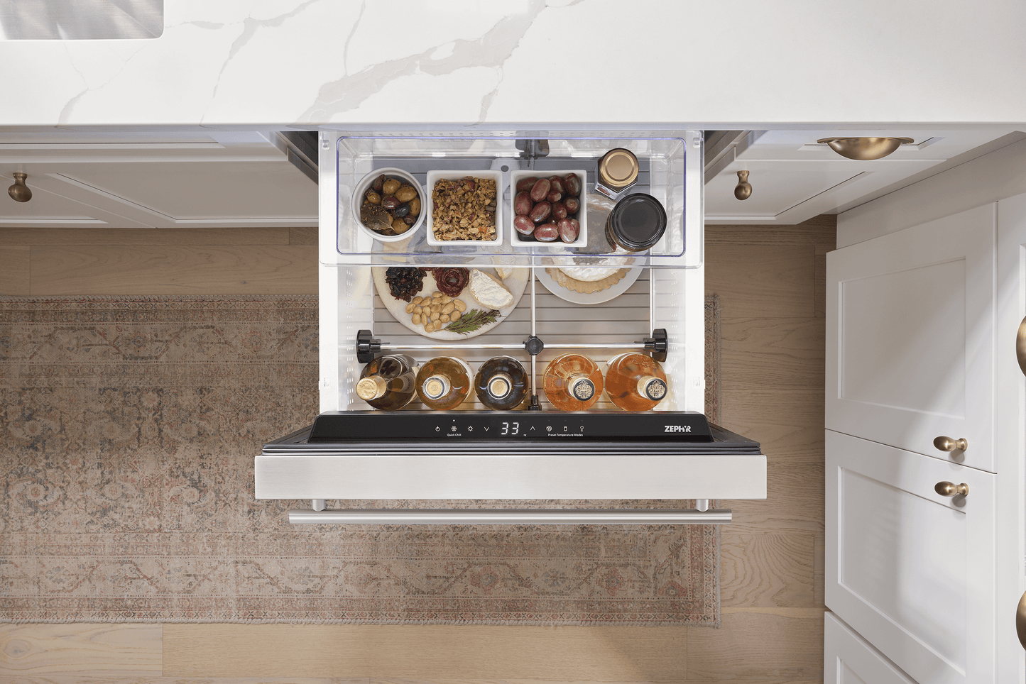 ZEPHYR Presrv Refrigerator Drawers, 24in Compact, SS, 1 Zone in Stainless Steel - PRRD24C1AS