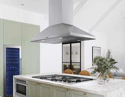 ZEPHYR Siena Pro, Island, 48", SS, LED, ACT in Stainless Steel - ZSLE48DS