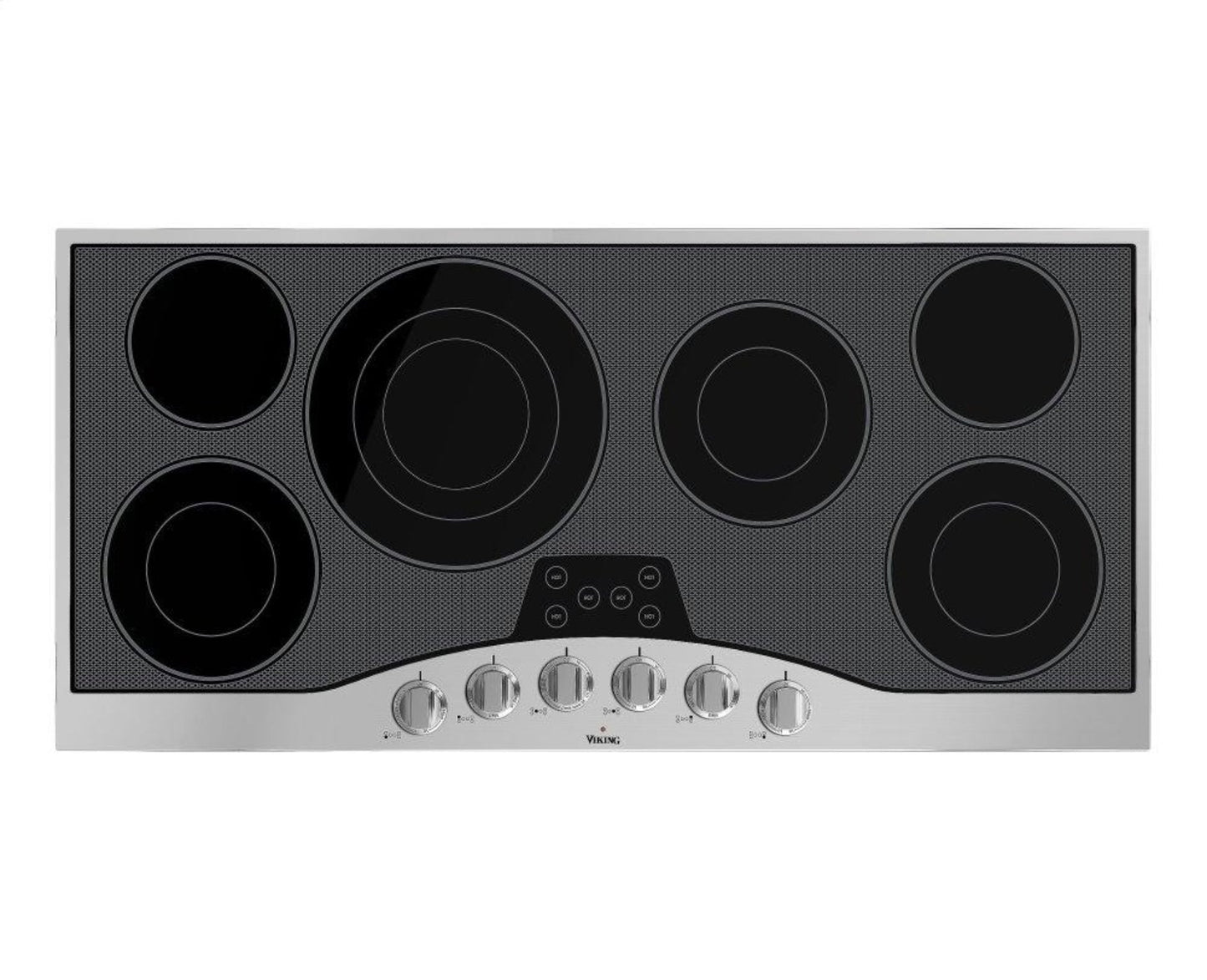 VIKING 45" Electric Cooktop - RVEC in Stainless Steel On Black - RVEC3456BSB