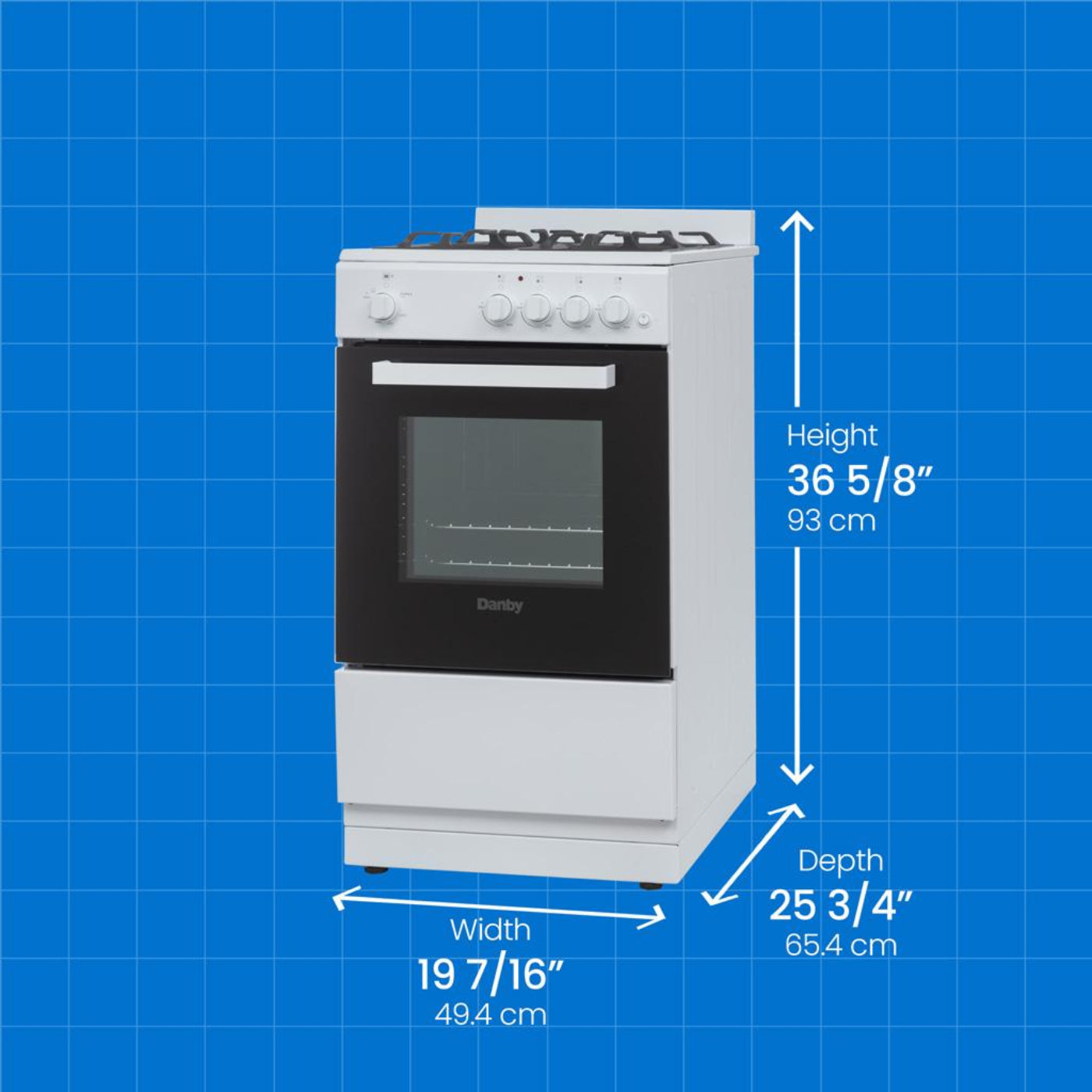 DANBY Danby 20" Wide Gas Range in White - DR20V1WGLP