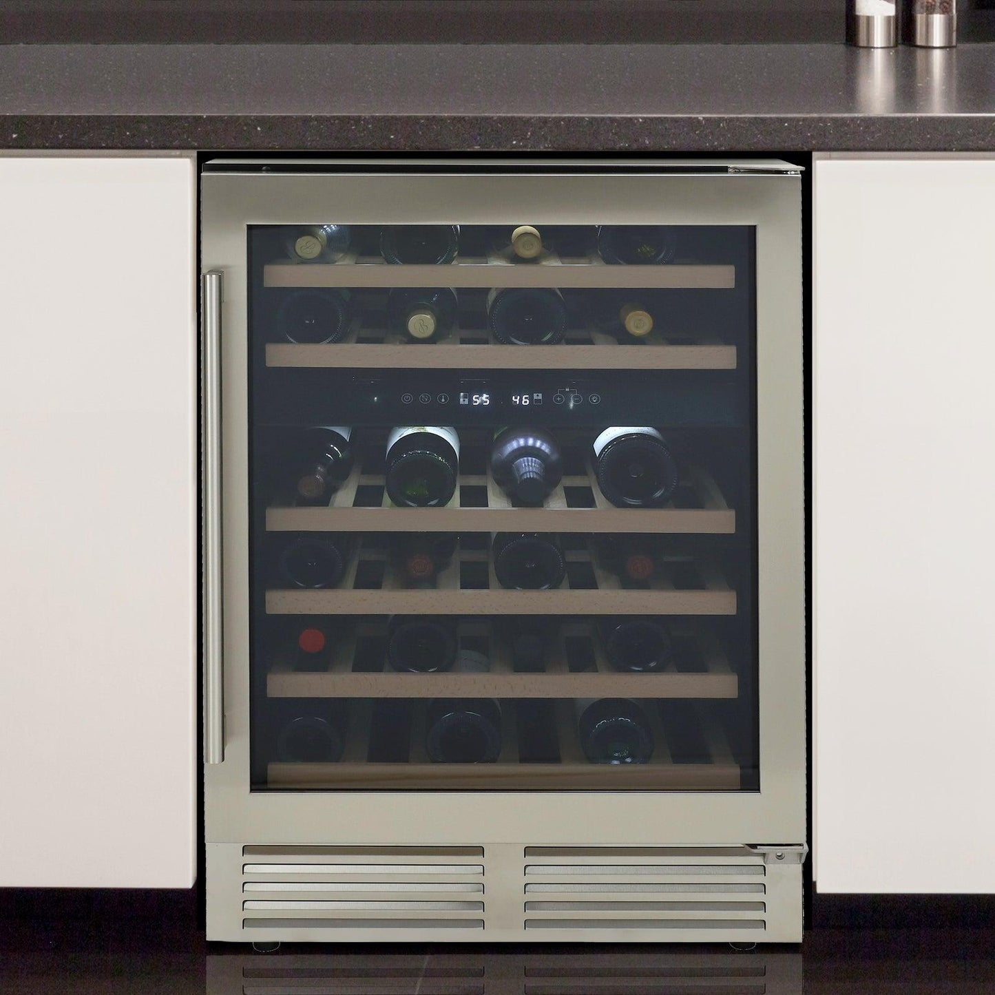 AVANTI Avanti DESIGNER Series Dual-Zone Wine Cooler, 46 Bottle Capacity - in Stainless Steel / 46 Bottles in Stainless Steel - WCD46DZ3S