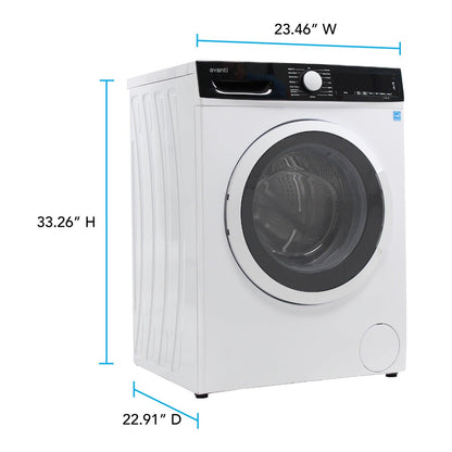 Avanti 24 Inch Front Load Washer with 2.2 cu. ft. Capacity, 15 Wash Cycles, 5 Water Temperature Settings, Energy Star Certified in White - FLW22V0W