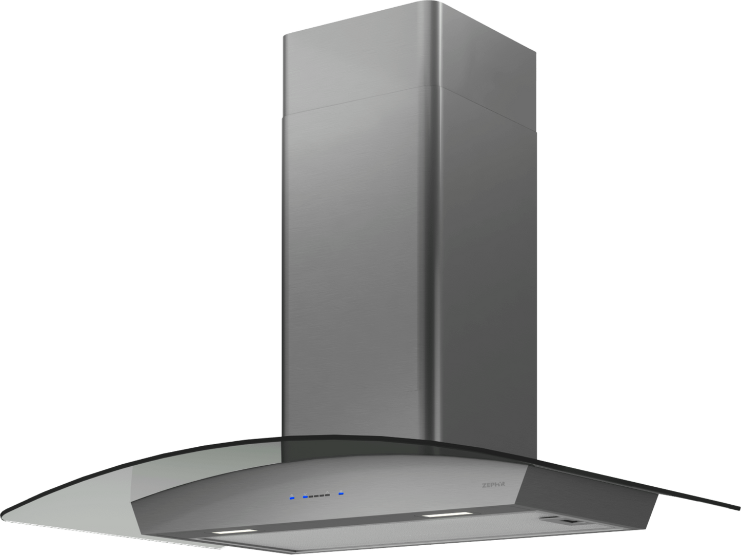 ZEPHYR Ravenna Wall, 90cm, Black SS+Gray Glass, LED Black in Stainless Steel - ZRVM90CBSGG