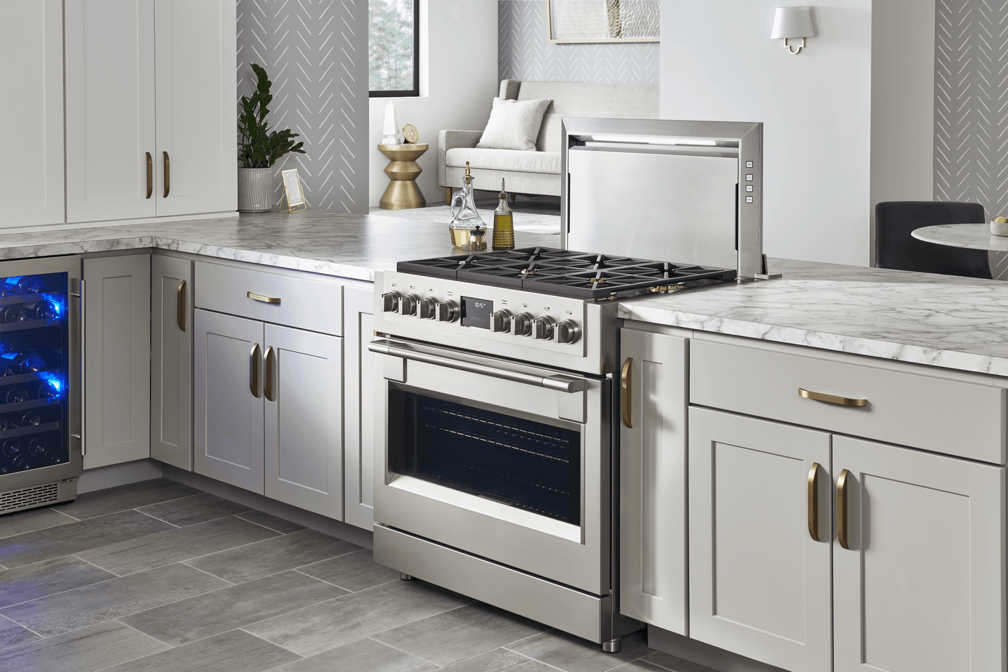 ZEPHYR DLIE36ASX Lift Downdraft, 18" rise, 36" width in Stainless Steel - DLIE36ASX
