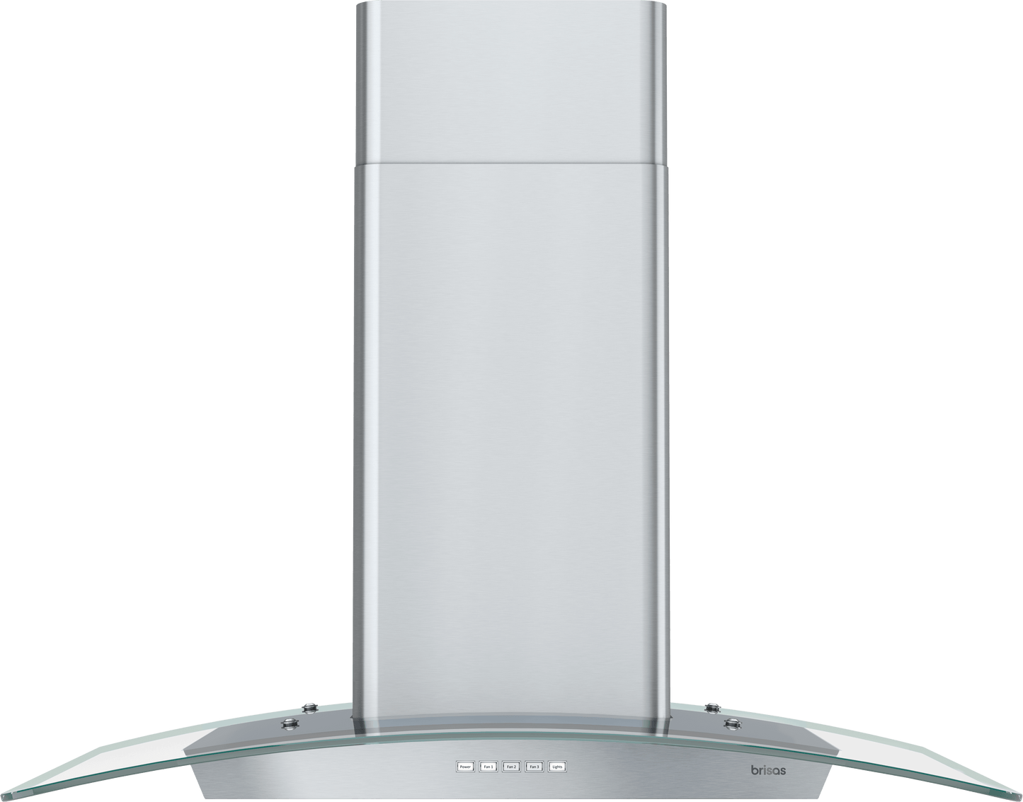 ZEPHYR Brisas Curved Glass Island, 30" G, ACT, LED in Stainless Steel - BMLE30CG