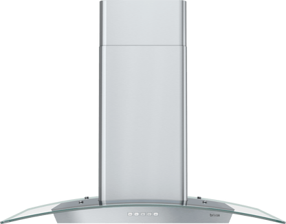ZEPHYR Brisas Curved Glass Island, 30" G, ACT, LED in Stainless Steel - BMLE30CG