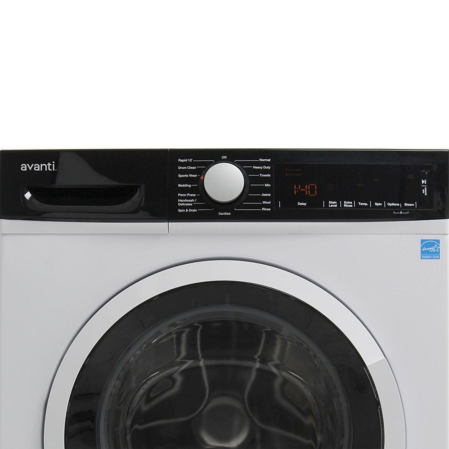 Avanti 24 Inch Front Load Washer with 2.2 cu. ft. Capacity, 15 Wash Cycles, 5 Water Temperature Settings, Energy Star Certified in White - FLW22V0W