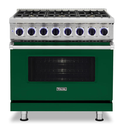 VIKING 36" Dual Fuel Range - VDR7362 Viking 7 Series Green - VDR73626BIVLP