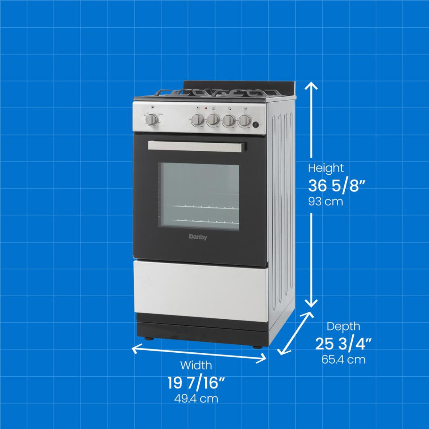 DANBY Danby 20" Wide Gas Range in Stainless Steel - DR20V1BSSGLP