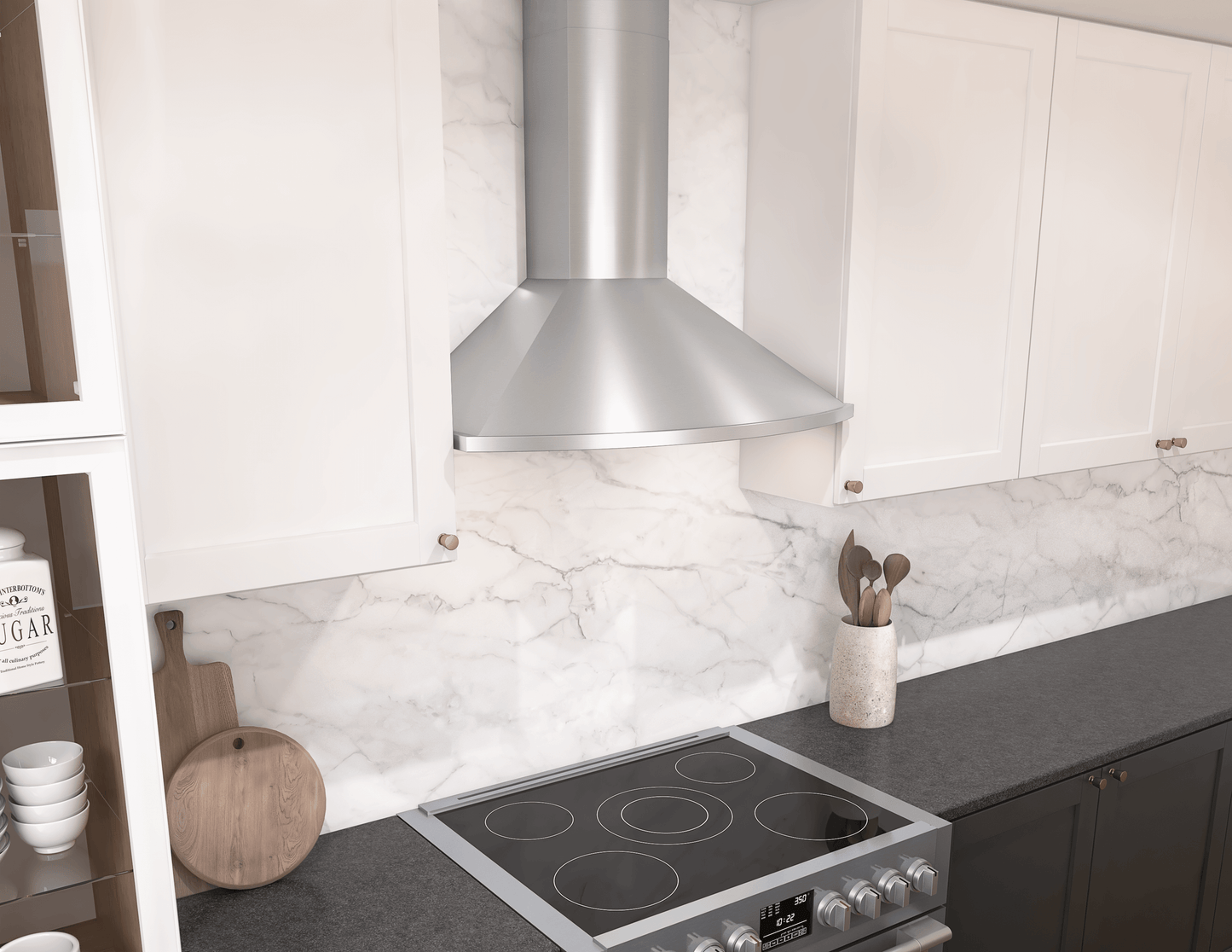 ZEPHYR Savona Wall, 90cm, SS, LED, 600 CFM w/ACT in Stainless Steel - ZSAM90FS