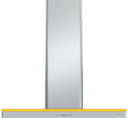 ZEPHYR Luce Wall, 90cm, SS, LED, 600 CFM w/ACT in Stainless Steel - ZLUM90CS
