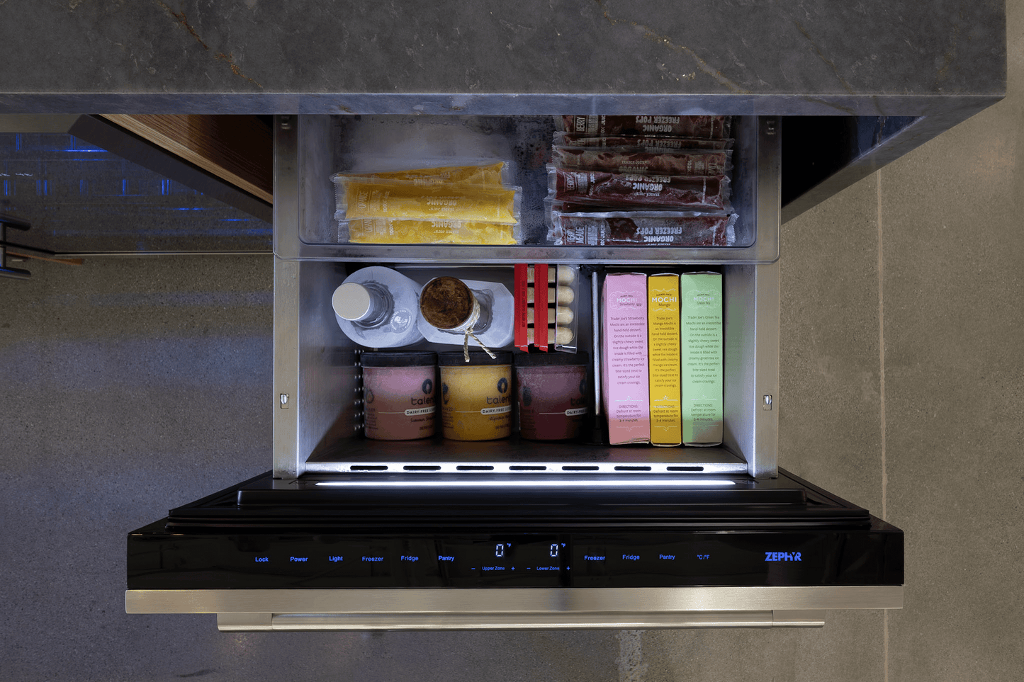 ZEPHYR Presrv Refrigerator Freezer Drawers, 24in, Panel Ready Custom Panel Ready - PRRFD24C2AP