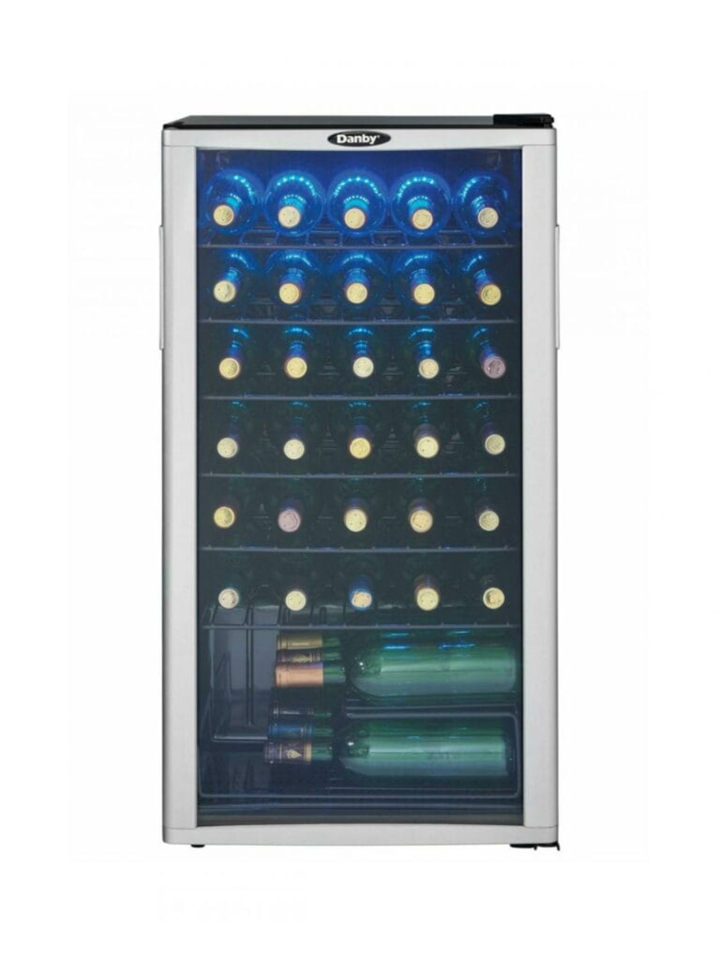 DANBY Danby 36 Bottle Free-Standing Wine Cooler in Platinum in Stainless Steel Look - DWC350BLP