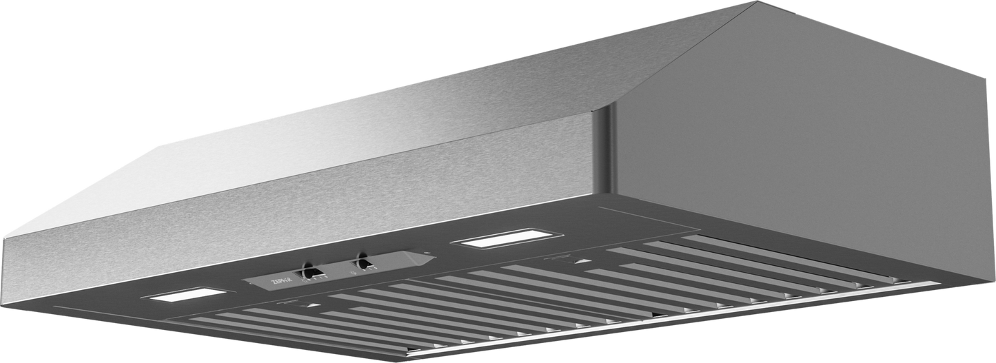 ZEPHYR Gust, UC, 36in, SS, Baffles, LED, 290 in Stainless Steel - AK7136BS290BF