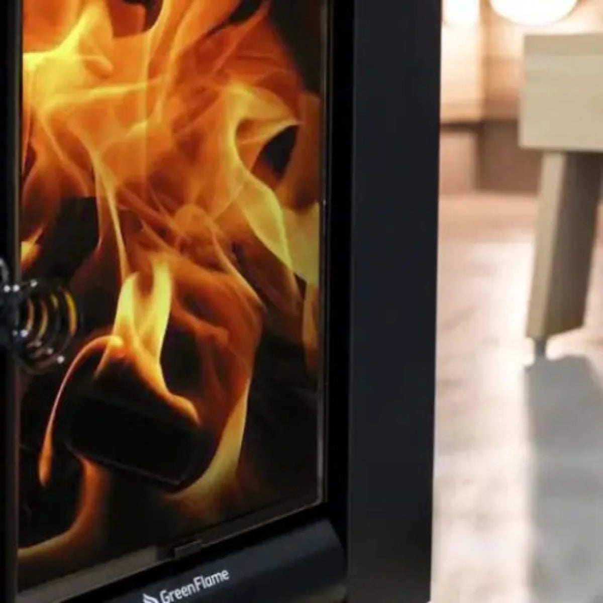 GREE Harvia GreenFlame Series Linear 22 GreenFlame ES Wood Sauna Stove - WKLI22GESM